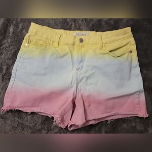 Judy Blue Women's Ombre Shorts - Yellow, Blue, Pink